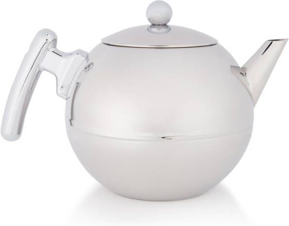 Bredemeijer Theepot Bella Rond 1, 2l Vlakke Bodem Chroom Beslag