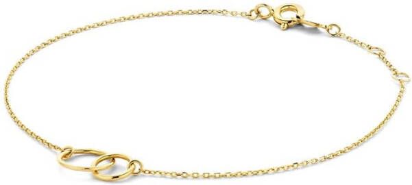 Jackie Double Trouble Circle armband van 14 karaat geelgoud