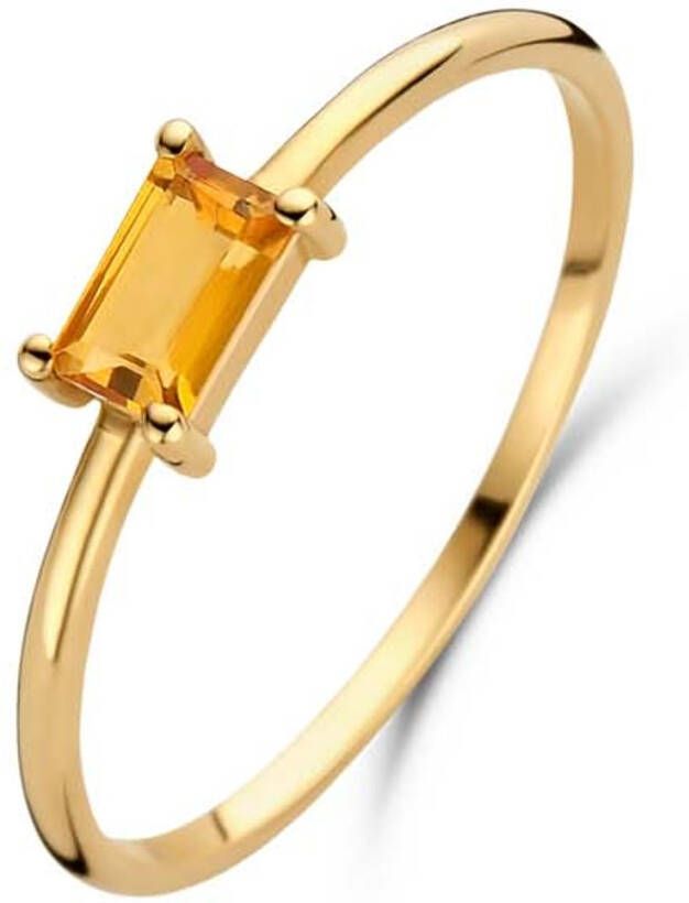 Jackie Medina Citrine ring van 14 karaat geelgoud