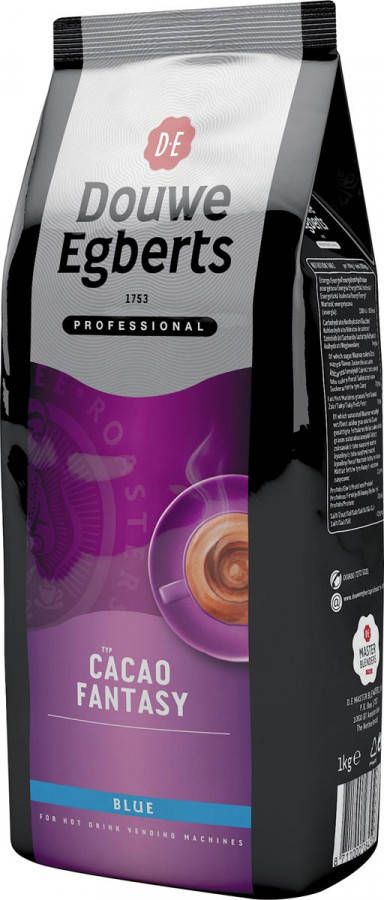 Douwe Egberts Cacao Fantasy Blue cacaopoeder voor automaten, pak van 1 kilo