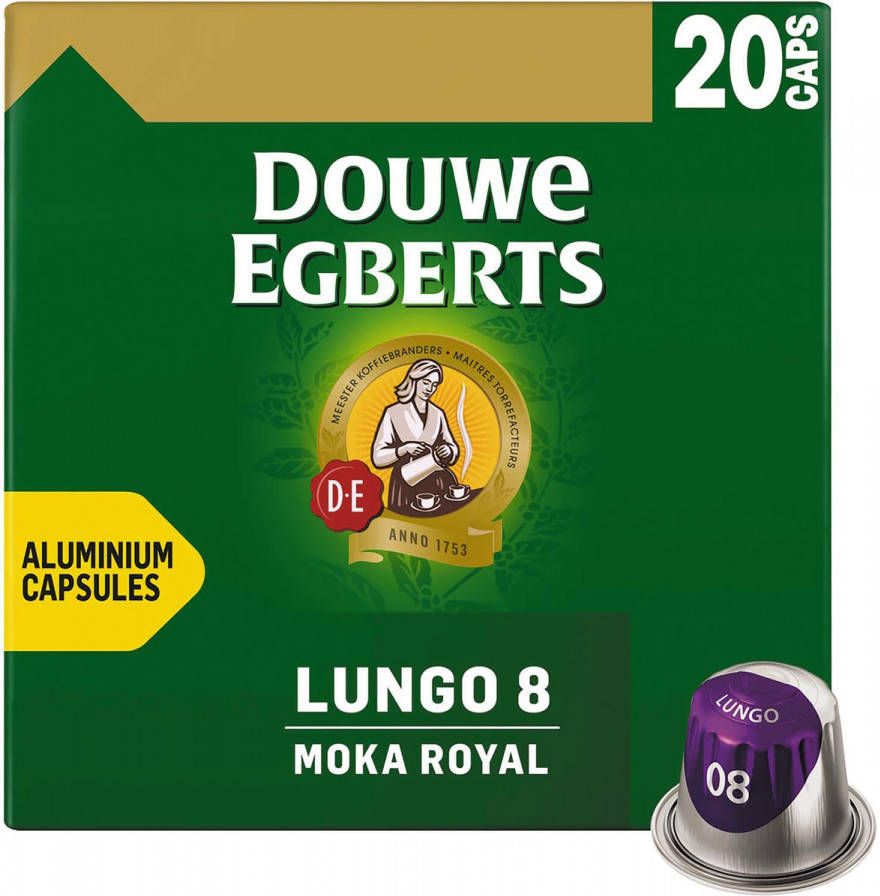 Douwe Egberts Lungo Moka koffiecapsules, pak van 20 stuks